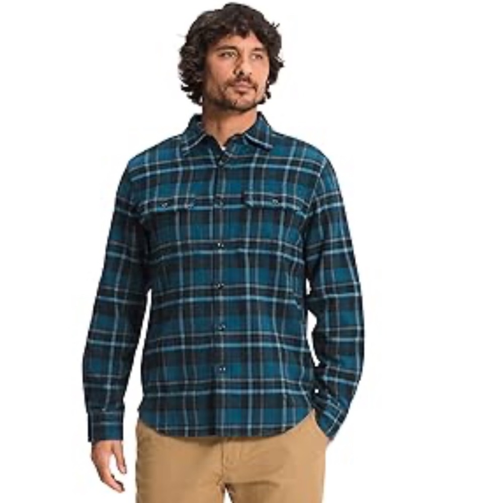 The North Face Mens‎ Arroyo Flannel Shirt Plaid Green Large Button Down